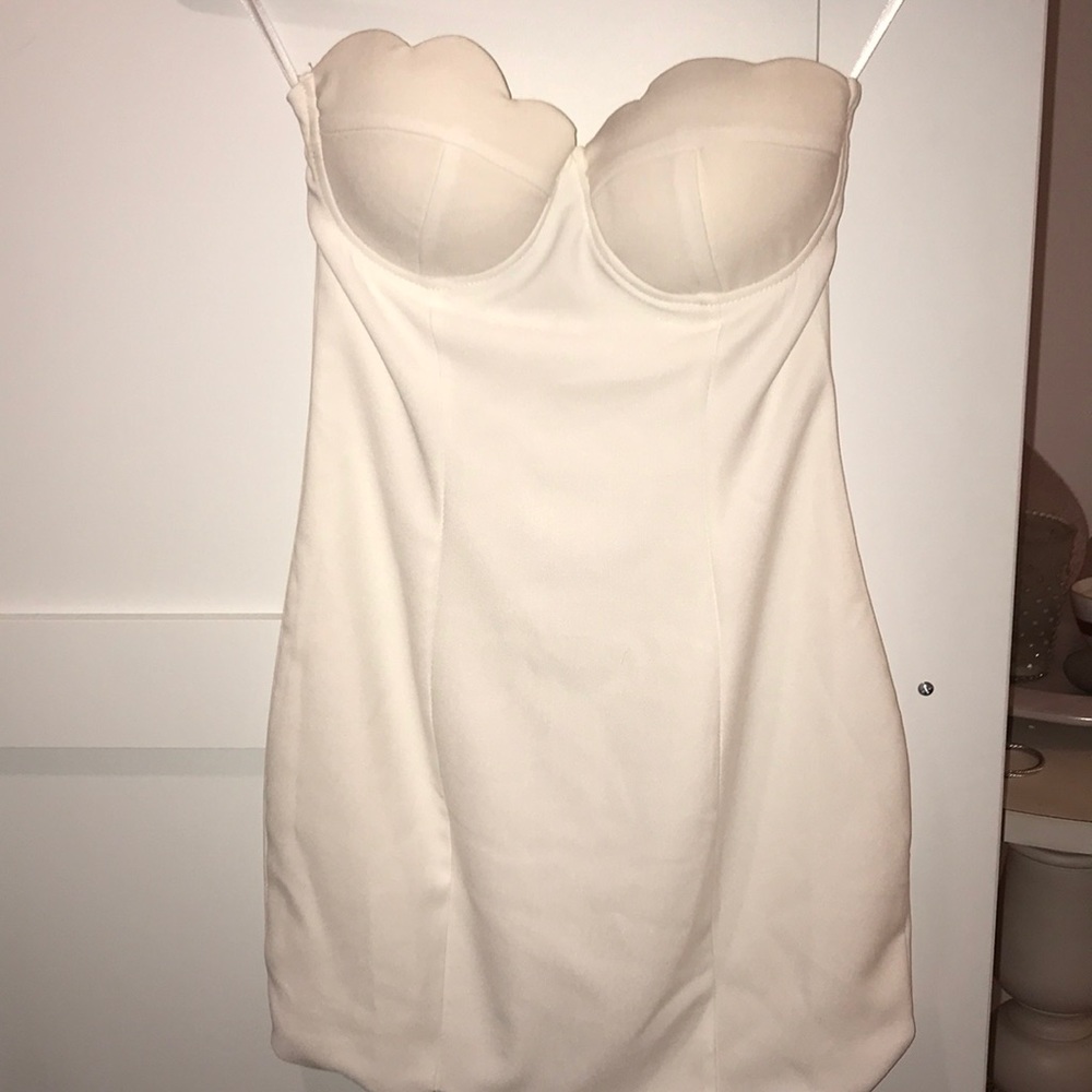 White Strapless Mini Dress